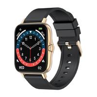 Vortex Smart Watch Gold Case with Black Band Waterproof Fitness Watch