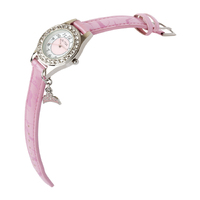 Pink Charming Girls Watch with Princess Crown Charm