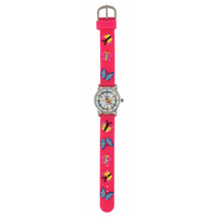 Pretty Butterflys on Light Pink Band Girls Watch with Time Teaching Dial