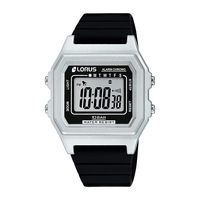 Mens Digital Watch WR100m Dial 40mm Lorus Black