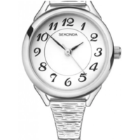 Ladies Watch Silver/Steel Stretch Expander Band 25mm Band