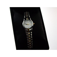 Petite Ladies Two Tone Stretch Band Watch 18mm Dial