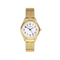 Ladies Gold Watch Stretch Band with Clear White Dial by Sekonda