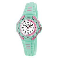 Kids Learn To Tell The Time Teaching Dial Watch- Mint Green/ Pink Trim