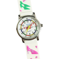 Fashionista Girls Watch Shoes Hangbags on White Band Time Teaching Dial