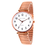 Rose Gold Stretch Band Watch - Large Easy Read Dial