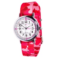 Pink Camo Kids Watch White Teacher Dial PAST/TO
