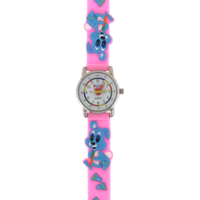 Cute Bunnies Girls Watch on Pink Band with Time Teaching Dial