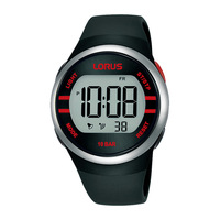 Digital Watch WR100m Dial 38mm with Red Trim Lorus 
