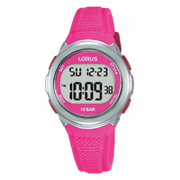 Pink Digital Watch WR100m Dial 32mm Lorus Soft Band