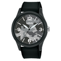 Black Mens Watch with Grey Camo Dial WR100m