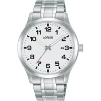 Mens Silver Watch Easy Read Dial with Date 40mm