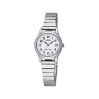 Ladies Silver Stretch Band Watch Easyread Dial Date