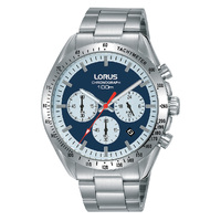 Mens Chronograph Sports Watch WR100m Blue 42mm Dial