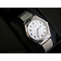Large Silver Stretch Band Watch Water Resistant 30meters