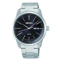 Seiko Mens Solar Watch WR100m Black Dial